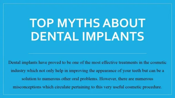 Top Myths About Dental Implants