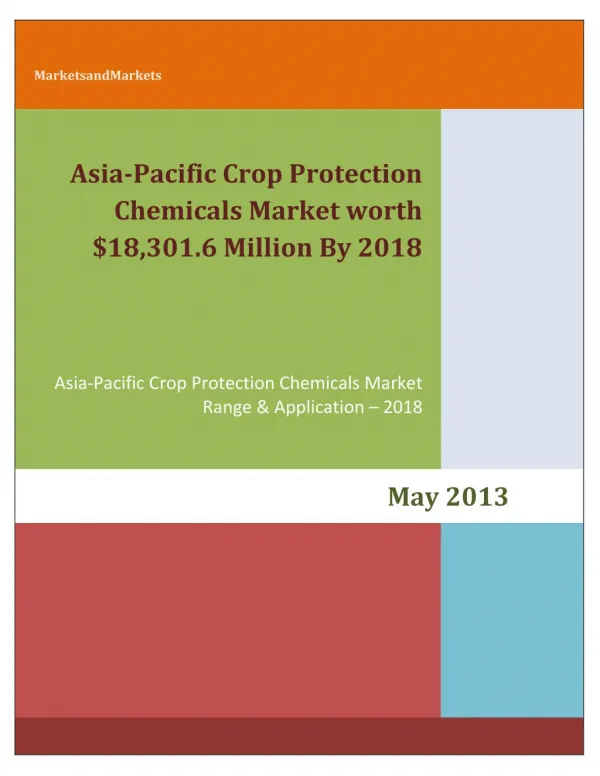Asia-Pacific Crop Protection Chemicals Market by Types (Herbicides, Fungicides, Insecticides, Bio-pesticides and Adjuvan