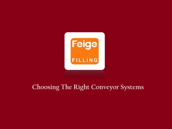 Conveyor Filling Systems
