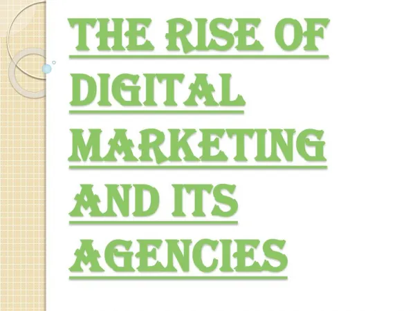 Growth of Digital Marketing and its Agencies