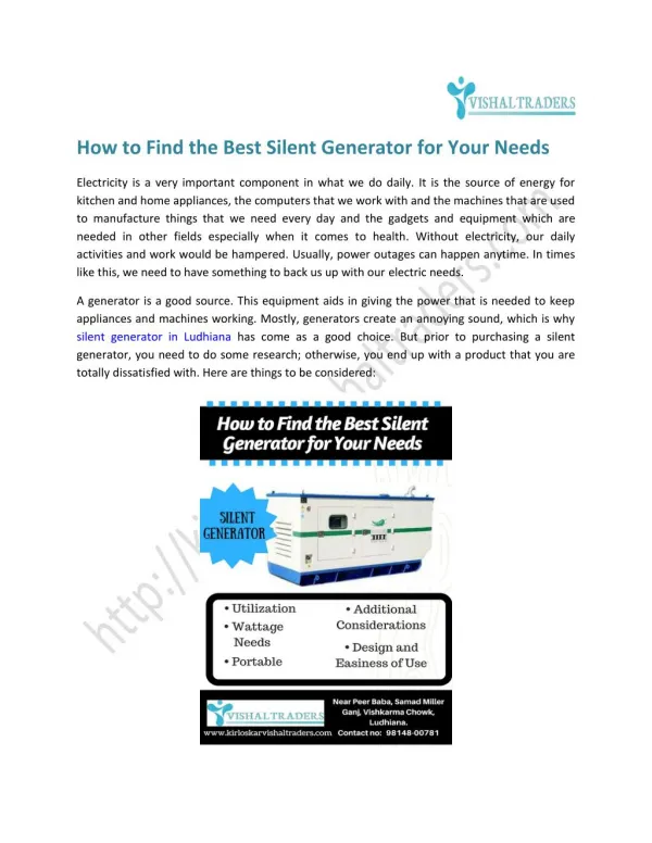 How to Find the Best Silent Generator for Your Needs