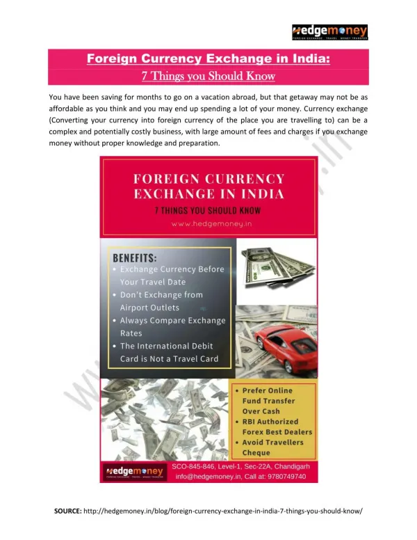 Foreign Currency Exchange in India – 7 Things you Should Know