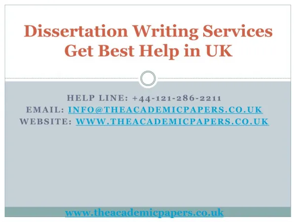 Dissertation Writing Services - Get Best Help in UK