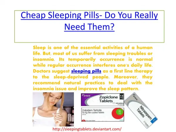 Buy Sleeping Pills for Sleeping Troubles or Insomnia