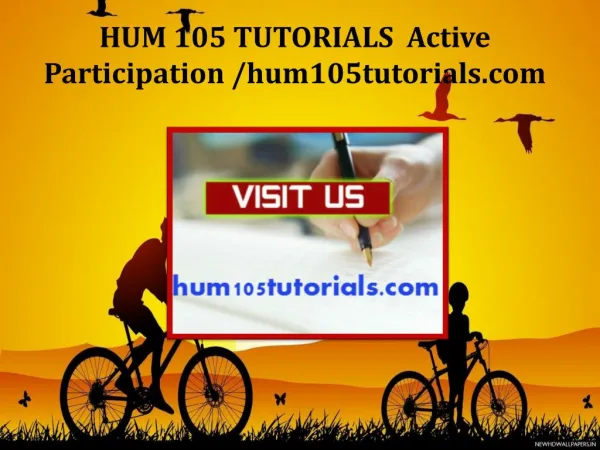 HUM 105 TUTORIALS Active Participation / hum105tutorials.com