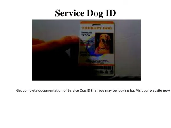 Service Animal ID