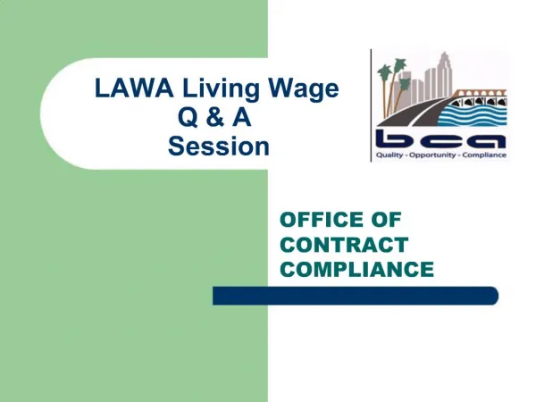 LAWA Living Wage Q A Session
