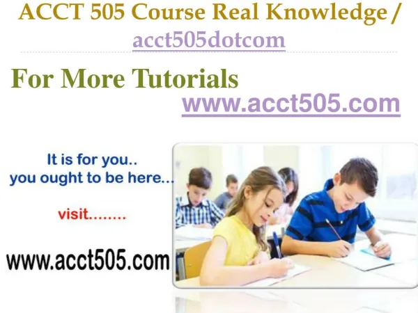 ACCT 505 Course Success Begins / acct505dotcom