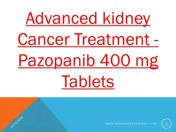 Buy Pazopanib 400 mg and save upto 11% on lowest price