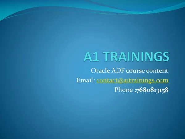 Oracle ADF online training course content