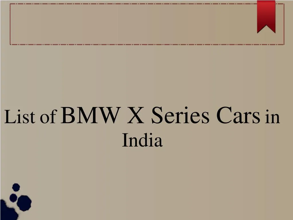list of bmw x series cars in india