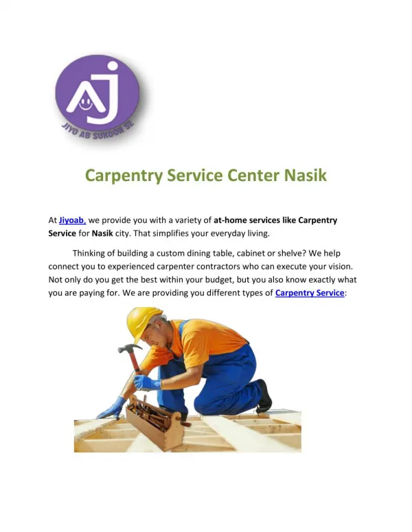 Carpentry Service Center Nasik
