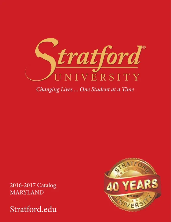 Stratford University MD Catalog