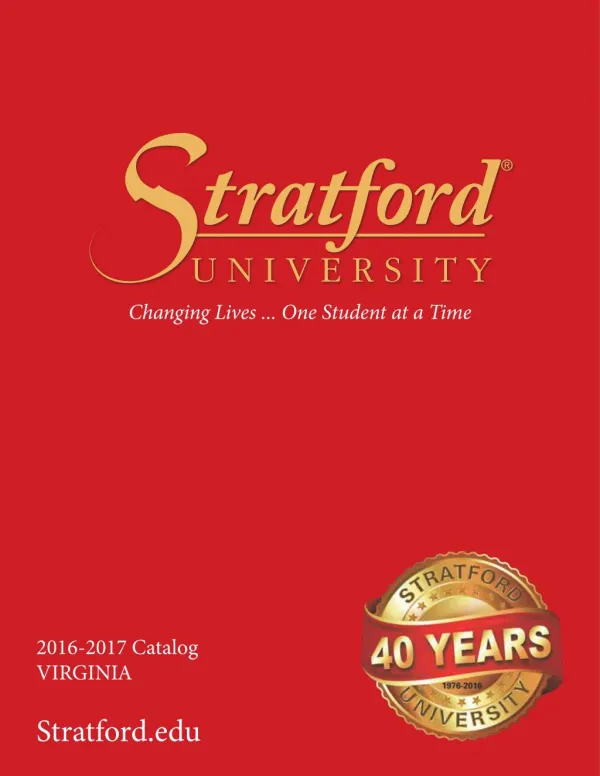 Stratford University VA Catelog