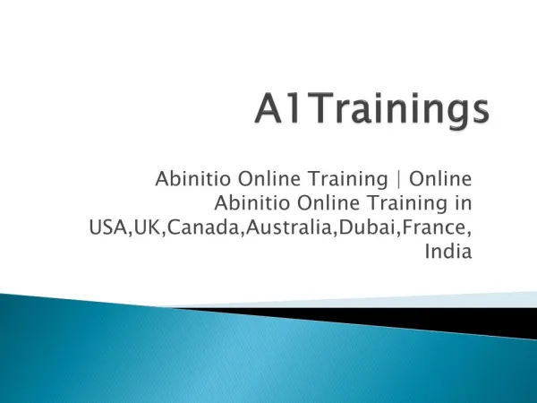 Abinitio Online Training | Online Abinitio Online Training in USA,UK,Canada,Australia,Dubai,France,India