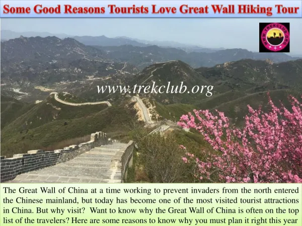 Some Good Reasons Tourists Love Great Wall Hiking Tour