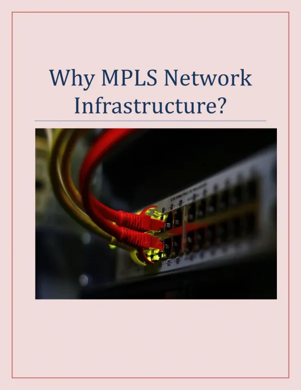 Why MPLS Network Infrastructure?