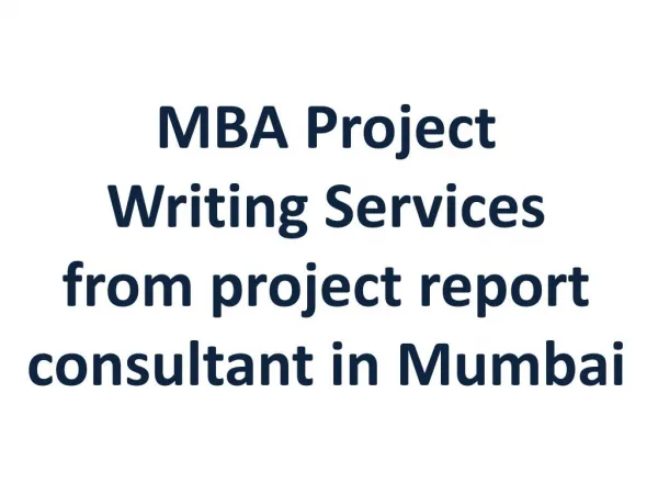 Best MBA Project writing services