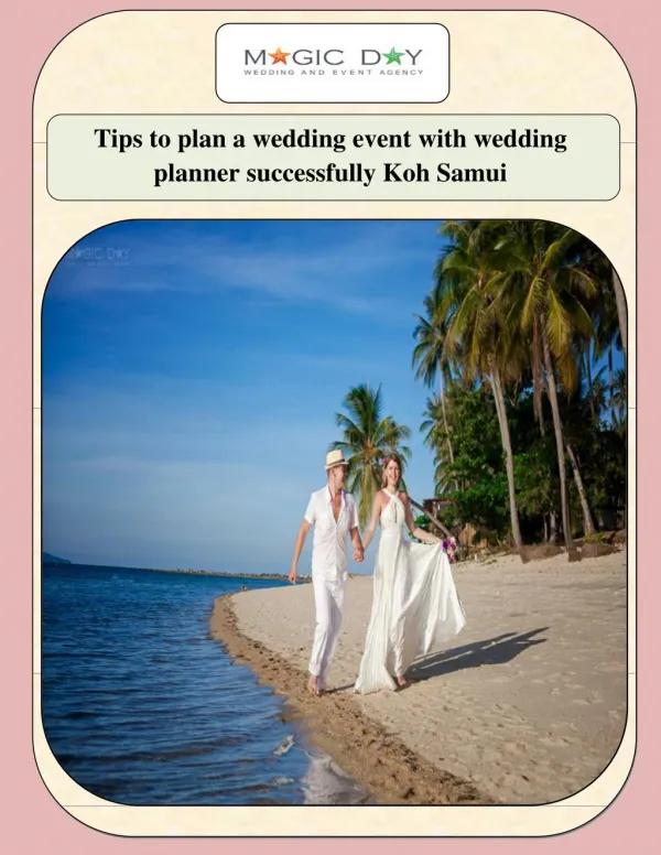 Tips to plan a wedding event with wedding planner successfully Koh Samui