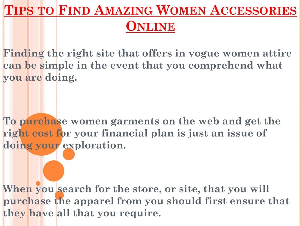 tips to find amazing women accessories online