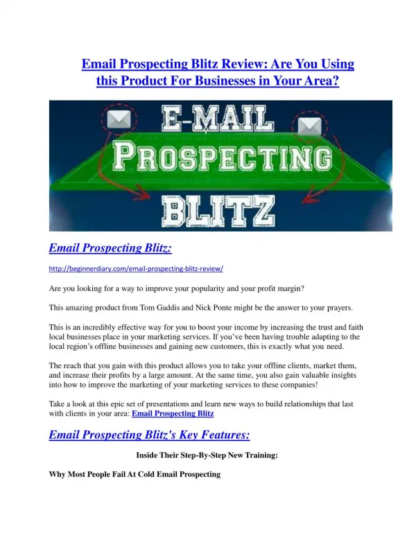 Email Prospecting Blitz Review-$32,400 bonus & discount