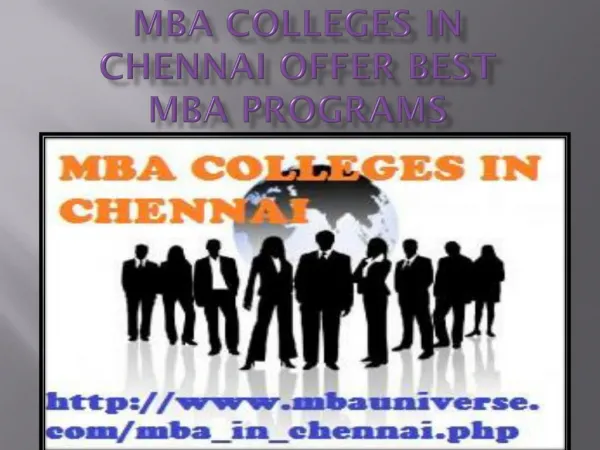 MBA Colleges in Chennai offer best MBA programs