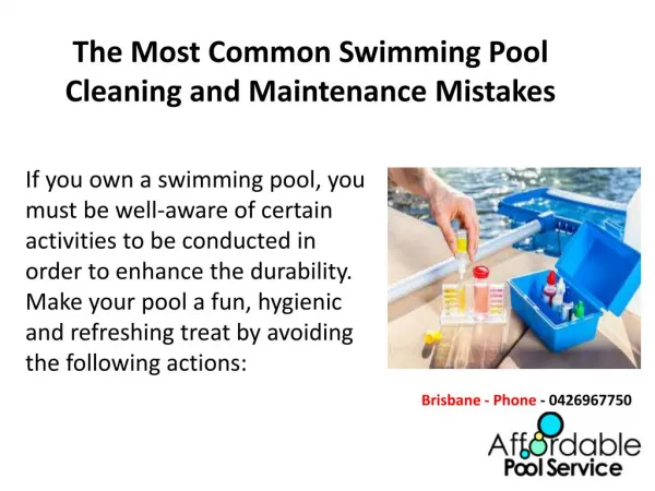 The Most Common Swimming Pool Cleaning and Maintenance Mistakes