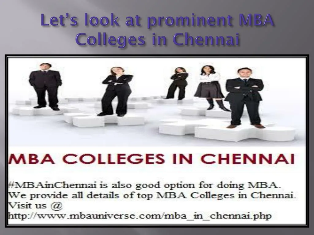 let s look at prominent mba colleges in chennai