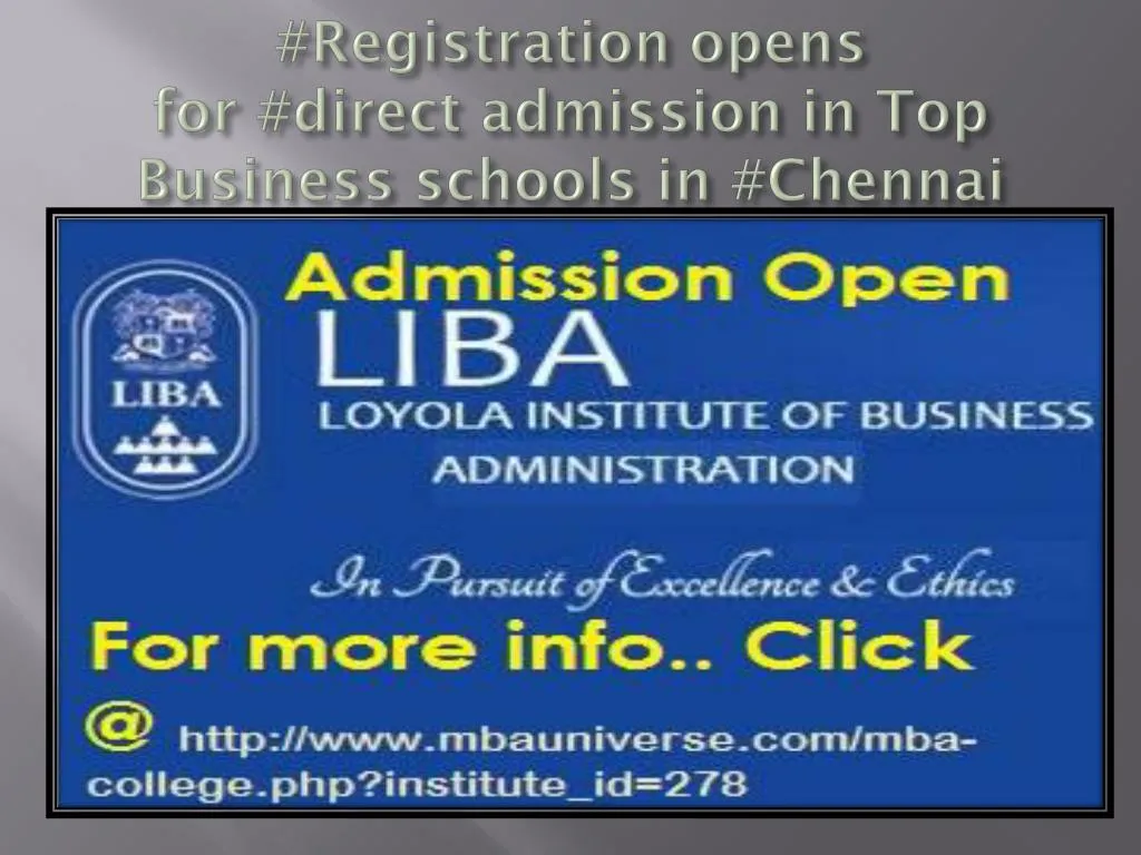 registration opens for direct admission in top business schools in chennai
