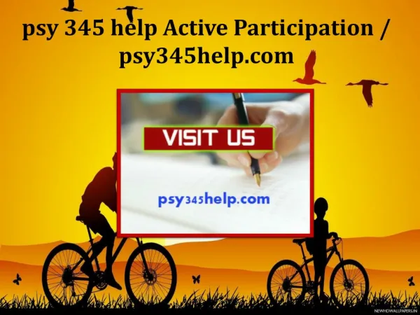 psy 345 help Active Participation / psy345help.com