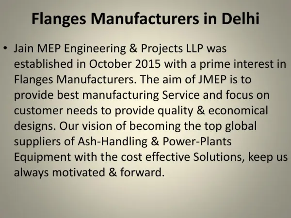 Flanges Manufacturers in Delhi|Jmep