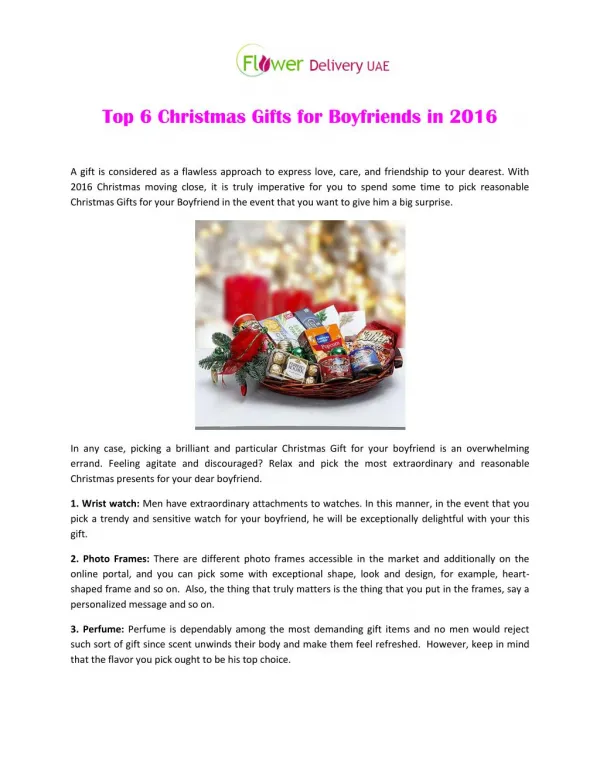 Top 6 Christmas Gifts for Boyfriends in 2016