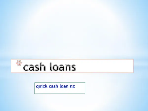 Cash loans