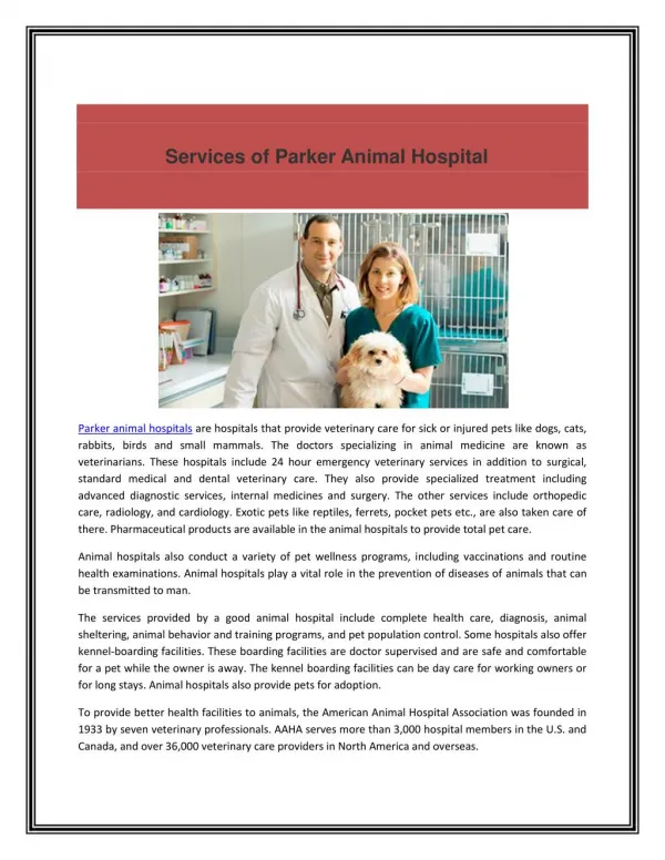 Parker Animal Hospitals