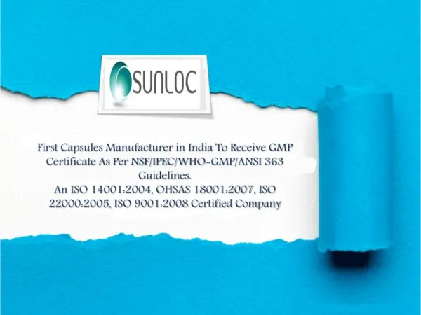 Sunil Healthcare Limited Capsule Manufacturer In India