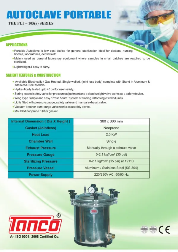 Portable Sterilizer | Manufacturer | Tanco Autoclave