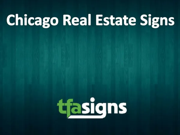 Chicago Real Estate Signs