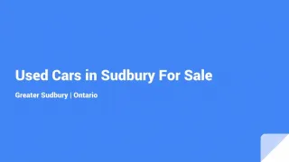 Used Cars in Sudbury For Sale