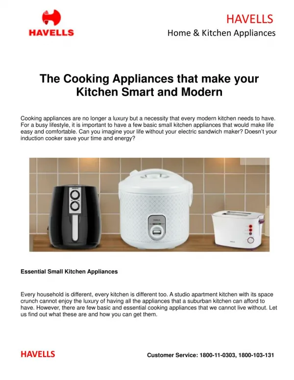 The Cooking Appliances that make your Kitchen Smart and Modern
