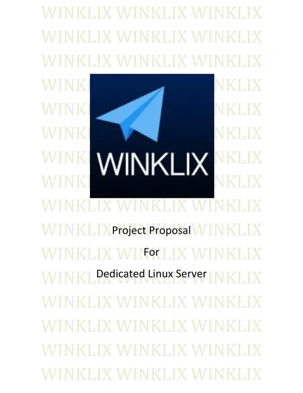 Project Proposal For Dedicated Linux Server