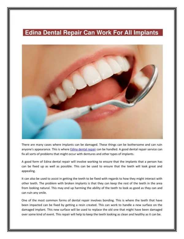 Edina dental repair