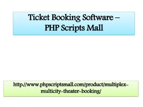 Ticket Booking Software – PHP Scripts mall