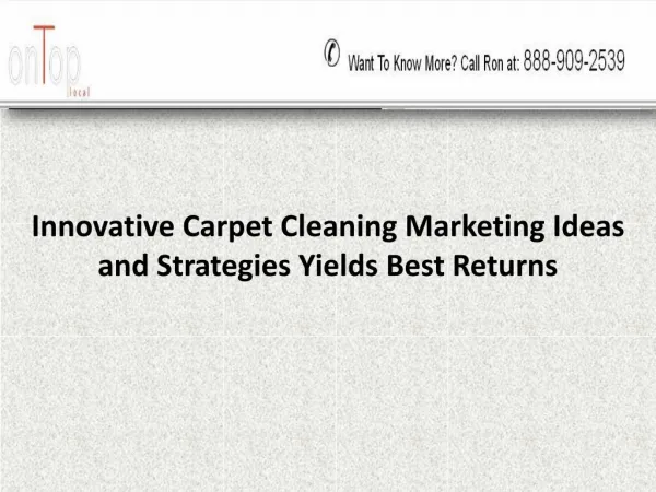 Innovative Carpet Cleaning Marketing Ideas and Strategies Yields Best Returns