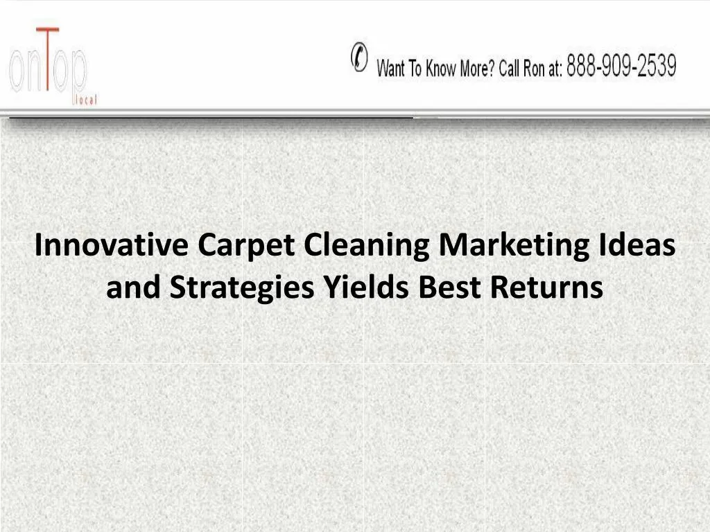 innovative carpet cleaning marketing ideas and strategies yields best returns