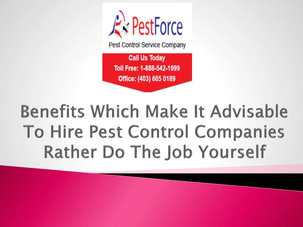 benefits which make it advisable to hire pest control companies rather do the job yourself