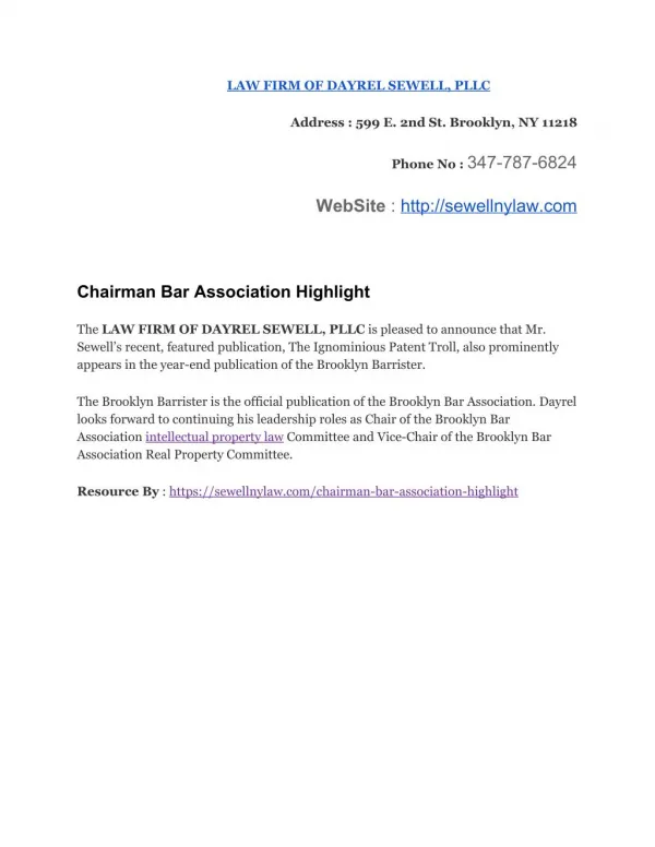 Chairman Bar Association Highlight