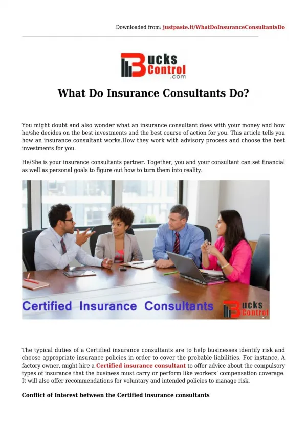 What Do Insurance Consultants Do?