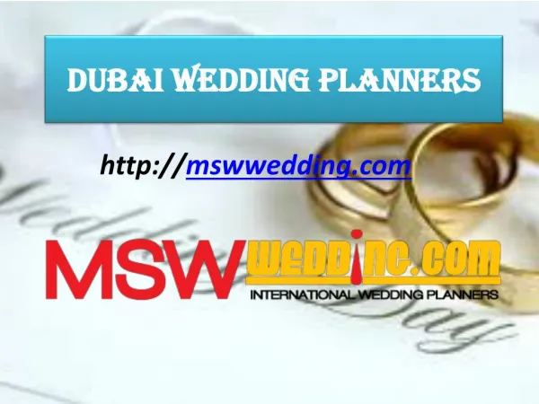 dubai Wedding Planners