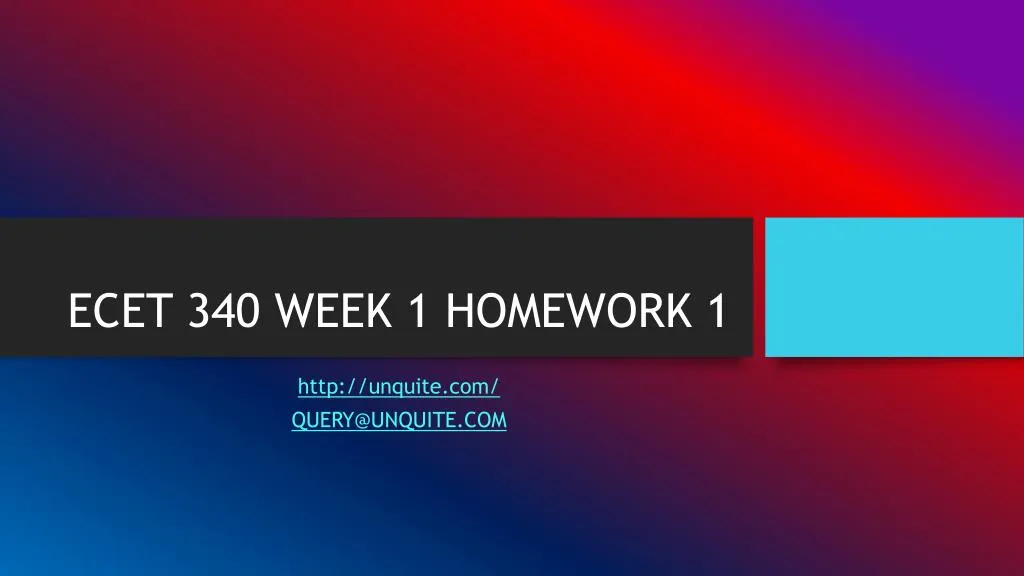 ecet 340 week 1 homework 1