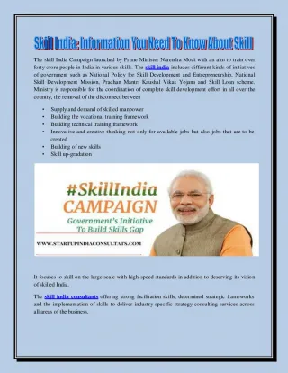 Skill India Information You Need To Know About Skill India Consultants And Programs - slide 1